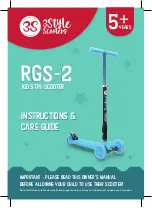 Preview for 1 page of 3S RGS-2 Instructions & Care Manual