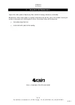 Preview for 22 page of 4rain FLAT Series Installation/Assembly And Maintenance Instructions