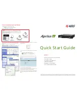 Предварительный просмотр 1 страницы 4RF Aprisa LE Quick Start Manual