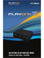 Предварительный просмотр 1 страницы A.C.Ryan Playon!HD Mini Quick Install Manual