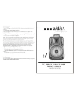 a/d/s/ TV12BP Operating Instructions preview