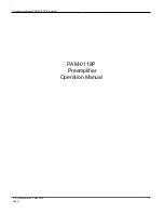 Предварительный просмотр 1 страницы A.H. Systems PAM-0118P Operation Manual