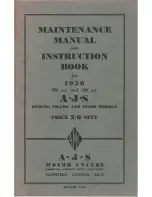 Preview for 1 page of A.J.S. 350 1950 Maintenance Manual And Instruction Book