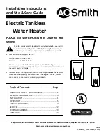 A.O. Smith *2**-120-E5 series Installation Instructions And Use & Care Manual предпросмотр