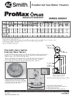 Предварительный просмотр 2 страницы A.O. Smith 200 Series Specification Sheet