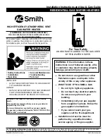 Предварительный просмотр 1 страницы A.O. Smith 315456-002 Installation Instructions And Use And Care Manual