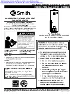 A.O. Smith 315456-004 Installation Instructions And Use & Care Manual предпросмотр