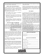 Предварительный просмотр 21 страницы A.O. Smith AOSRE50400 Instruction Manual