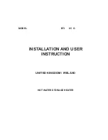 Предварительный просмотр 1 страницы A.O. Smith BTI - 65 Installation And User Instructions Manual