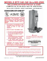 Preview for 1 page of A.O. Smith BTP-140-140 Installation And Operation Manual