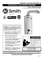 A.O. Smith DIRECT VENTED GAS MODELS Installation And Operating Manual предпросмотр