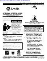 Предварительный просмотр 1 страницы A.O. Smith FVIR Installation Instructions And Use & Care Manual