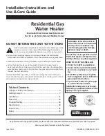 A.O. Smith G6-PVT4050NV Installation Instructions And Use & Care Manual preview