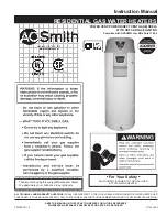 A.O. Smith Gas Models Instruction Manual предпросмотр