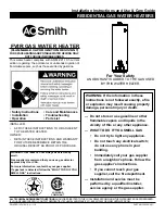 Предварительный просмотр 1 страницы A.O. Smith GAS WATER HEATER Installation Instructions And Use & Care Manual