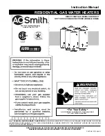 Предварительный просмотр 1 страницы A.O. Smith GDV Instruction Manual