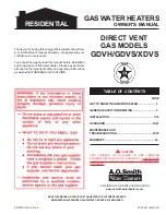 A.O. Smith GDVH Owner'S Manual предпросмотр