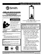 Предварительный просмотр 1 страницы A.O. Smith High Efficiency 100 series Installation Instructions Manual