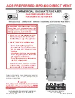 A.O. Smith PREFERRED BPD 400 Installation, Operation, Service, Maintenance, Limited Warranty предпросмотр