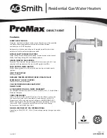 A.O. Smith ProMax AOSRG45700 Specification Sheet предпросмотр