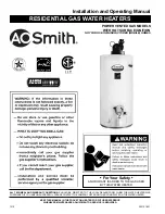 A.O. Smith Residential Gas Water Heaters Installation And Operating Manual preview