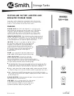 Предварительный просмотр 1 страницы A.O. Smith TJH Specification Sheet