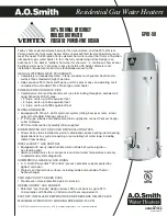 Предварительный просмотр 1 страницы A.O. Smith Vertex GPHE-50 Specification Sheet