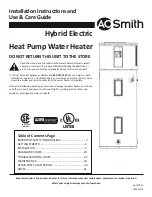 Предварительный просмотр 1 страницы A.O. Smith Voltex FHPT-50 Installation Instructions And Use & Care Manual