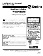 A.O. Smith XCR-40-LP Installation Instructions And Use & Care Manual предпросмотр