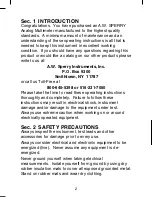 Preview for 4 page of A.W. Sperry Instruments SP-152A Operating Instructions Manual