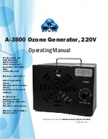A2Z Ozone A-3500 Operating Manual предпросмотр