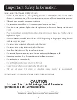 Предварительный просмотр 3 страницы A2Z Ozone Aqua-8 Operating Manual