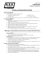 Preview for 1 page of AAA Alarms 6150RFAAA Installation Instructions Manual