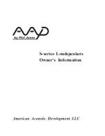 Предварительный просмотр 1 страницы AAD S-7 Owner'S Information