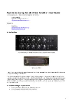 Preview for 1 page of AAE Stereo Spring Reverb/Valve Amplifier User Manual