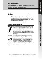Preview for 1 page of Aaeon PCM-6890 Quick Installation Manual