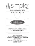 AAMP of America Peripheral Simple iPod Interface for BMW Instruction Manual preview