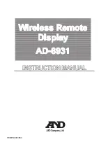 Preview for 1 page of A&D AD-8931 Instruction Manual