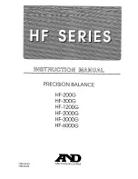 Preview for 1 page of A&D HF-1200G Instruction Manual