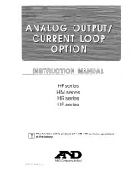 Предварительный просмотр 1 страницы A&D HF series Instruction Manual