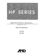 Предварительный просмотр 1 страницы A&D HP-03 Instruction Manual