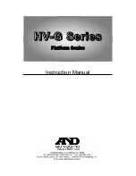 A&D HV-G Series Instruction Manual preview