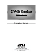 Preview for 1 page of A&D HV-G Series Instruction Manual