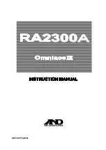 Preview for 1 page of A&D Omniace III RA2300A Instruction Manual