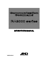 A&D Omniace RA2000 series Instruction Manual preview