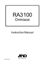 A&D RA3100 Omniace Instruction Manual предпросмотр