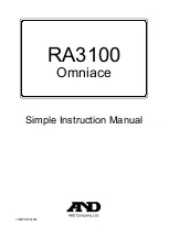 Preview for 1 page of A&D RA3100 Omniace Simple Instruction Manual