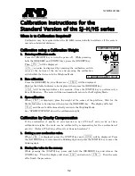 Предварительный просмотр 1 страницы A&D SJ-5001H/HS Calibration Instructions