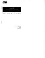 Предварительный просмотр 1 страницы A&D UA-651-AC Series Instruction Manual