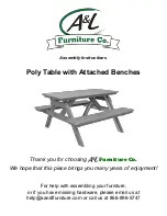 Preview for 1 page of A&L Furniture Poly Table with Attached Benches Assembly Instructions